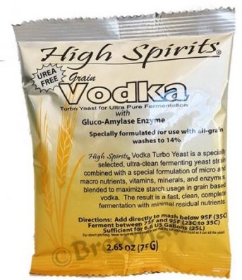 High Spirits Grain Vodka Turbo Yeast with AG